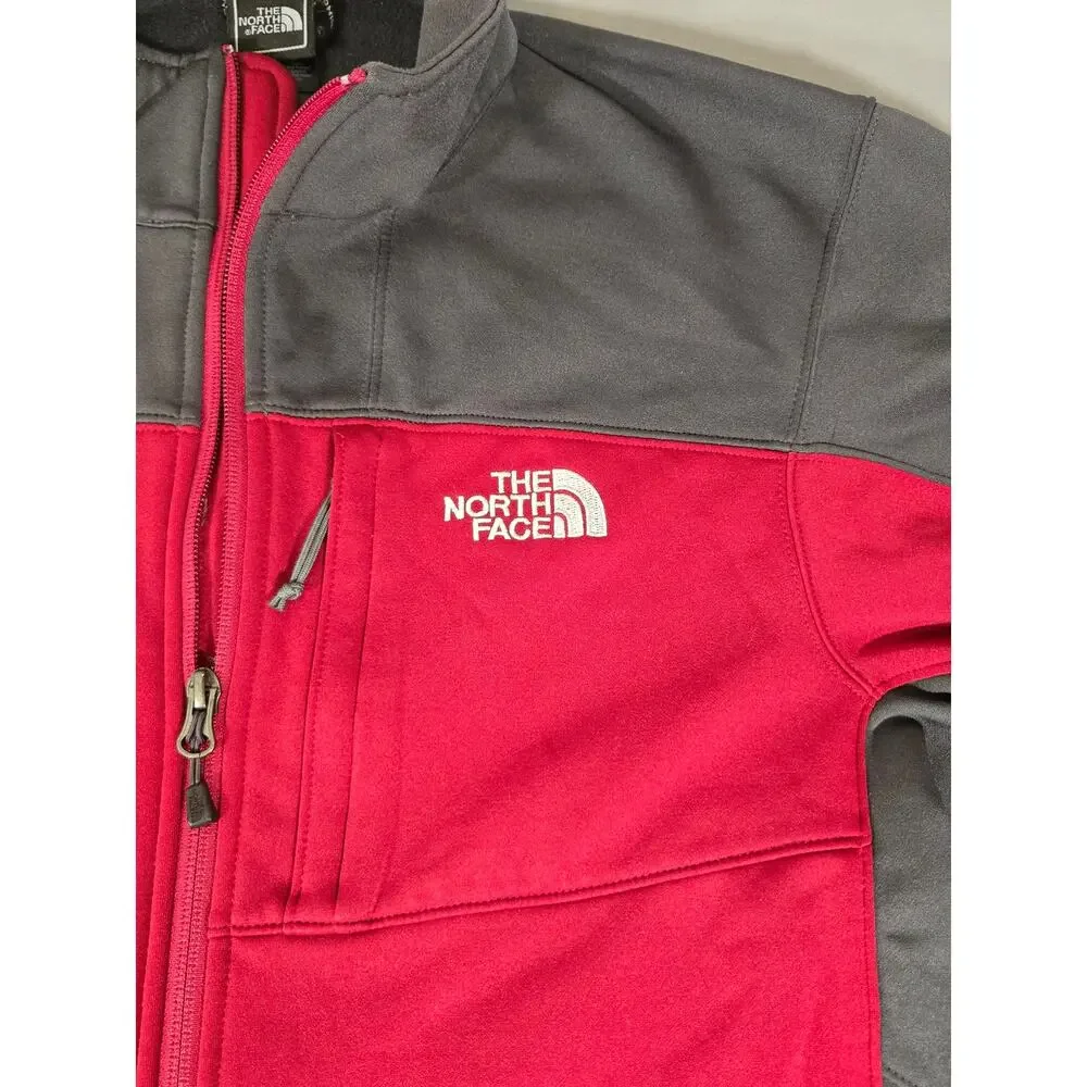 The North Face Momentum Full Zip Fleece Jacket Red Grey Men's Size Medium